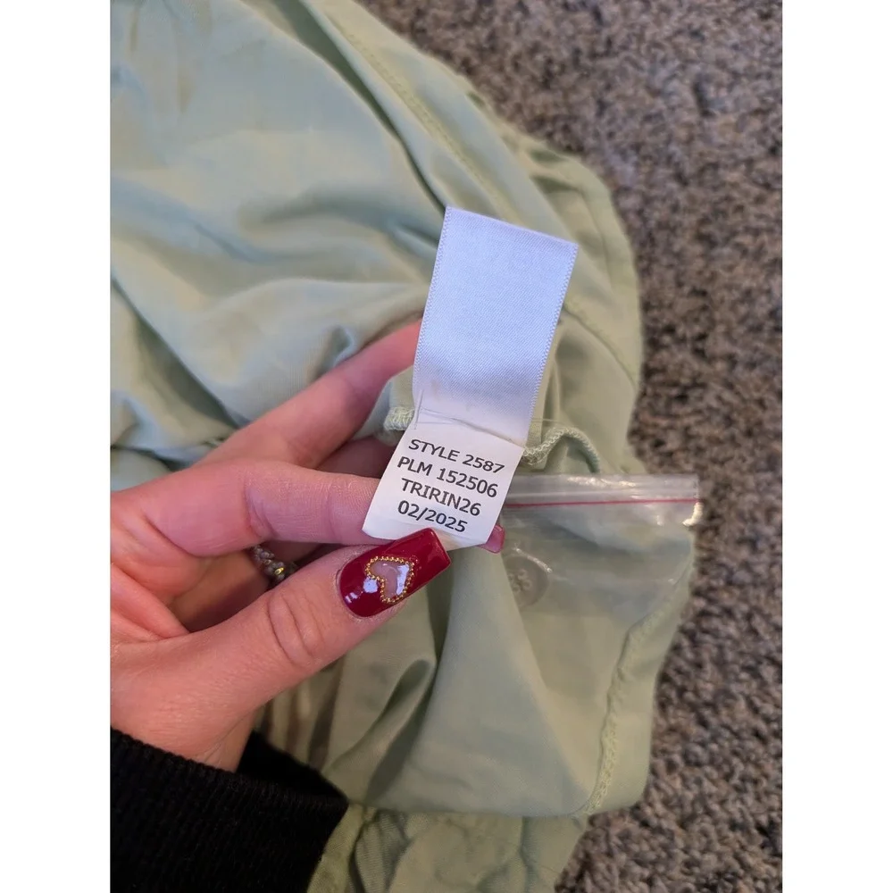 Aeropostale Womens Sage Green Smocked Strapless Tiered Mini Dress Style 2587 L - Picture 4 of 4